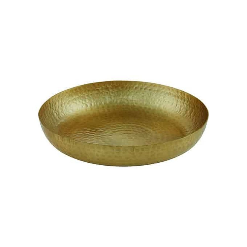 American Metalcraft Gold Hammered Aluminum Single Wall Seafood Tray, 14 Inch Dia. X 2-3/4 Inch Height
