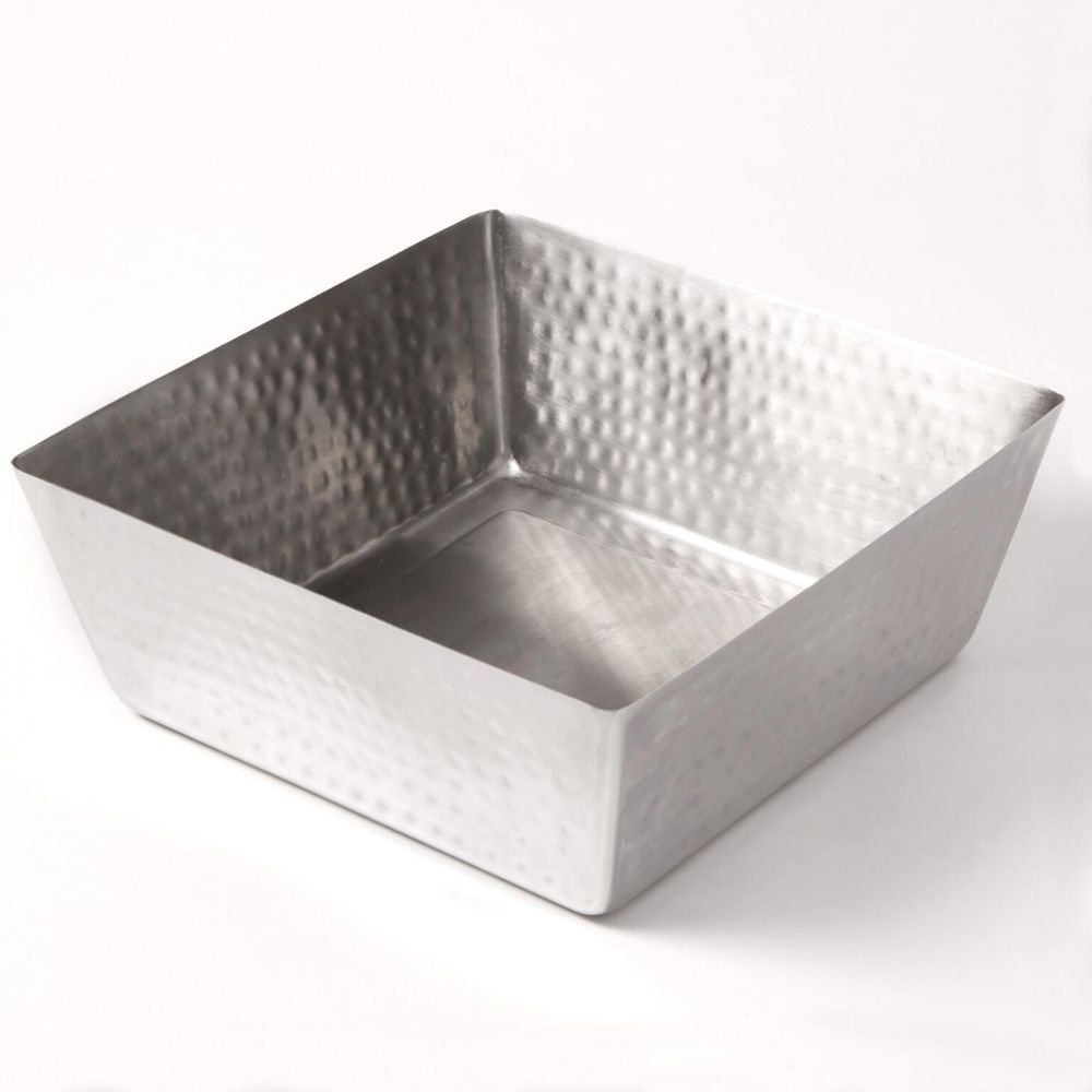 American Metalcraft Hammered Stainless Steel 254 Ounce Square Bowl, 12 X 4-1/2 Inch Height