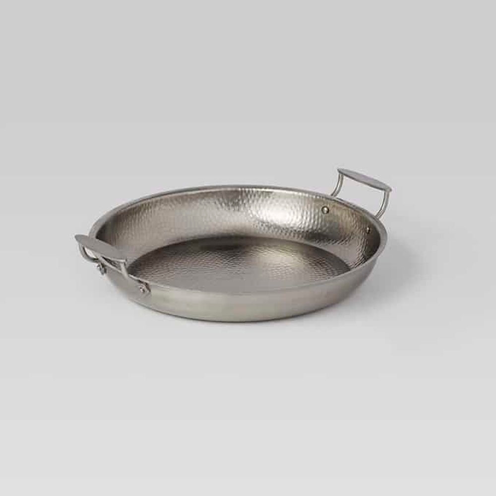 American Metalcraft Hammered Stainless Steel Round 144 Ounce Serving Pan, 17-5/8 X 15 X 3-7/8 Inch Height