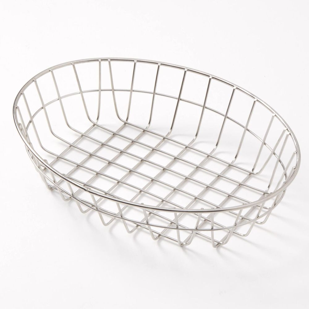 American Metalcraft Stainless Steel Oval Wire Grid Basket, 11 inch Length x 8 inch Width x 2-1/2 inch Height