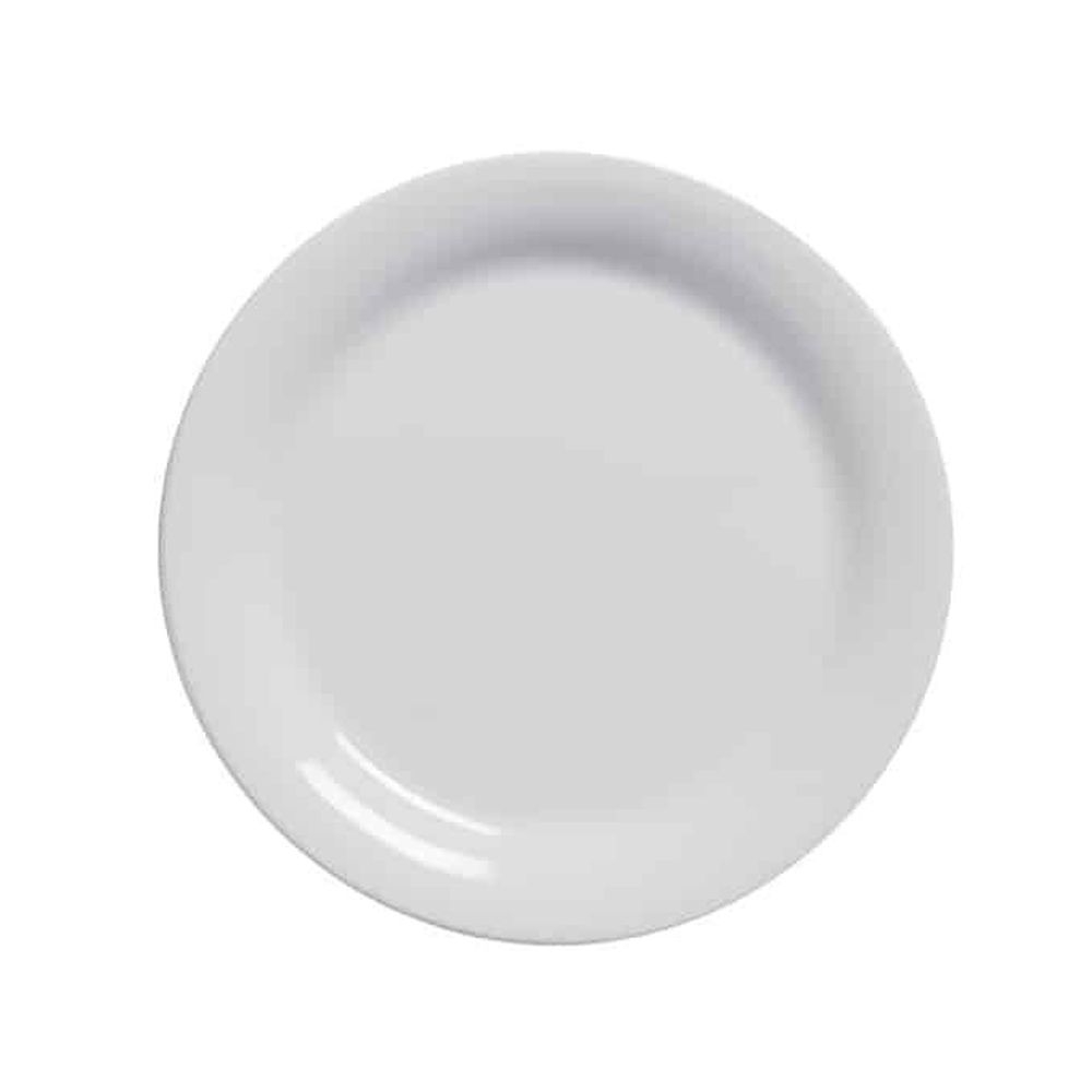 American Metalcraft Jane Collection White Melamine Wide Rim Bread and Butter Plate, 6-1/2 inch Dia X 5/8 inch Height