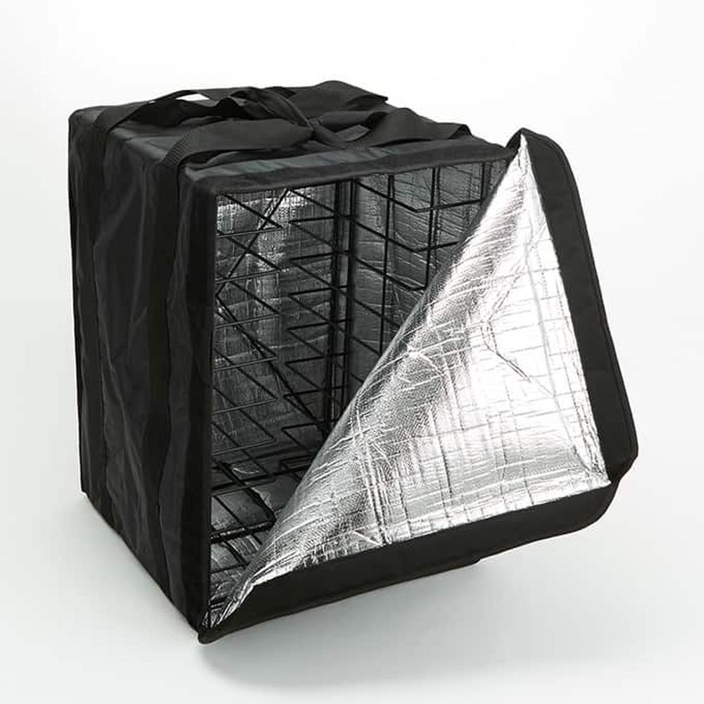 American Metalcraft Black Deluxe Pizza Delivery Bag with Rack, 19 inch Length x 19 inch Width x 27 inch Height