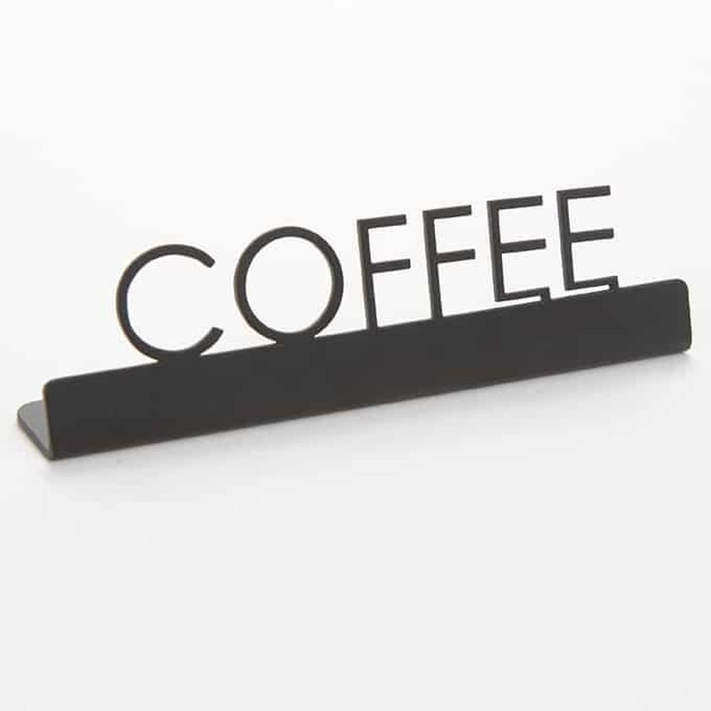 American Metalcraft Black Laser Cut Coffee Sign, 5 x 3/4 x 1 1/4 inch