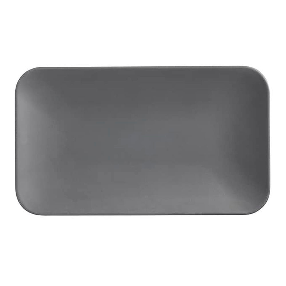 American Metalcraft Mix and Matte Collection Melamine Gray Rectangular Platter, 12 inch Length
