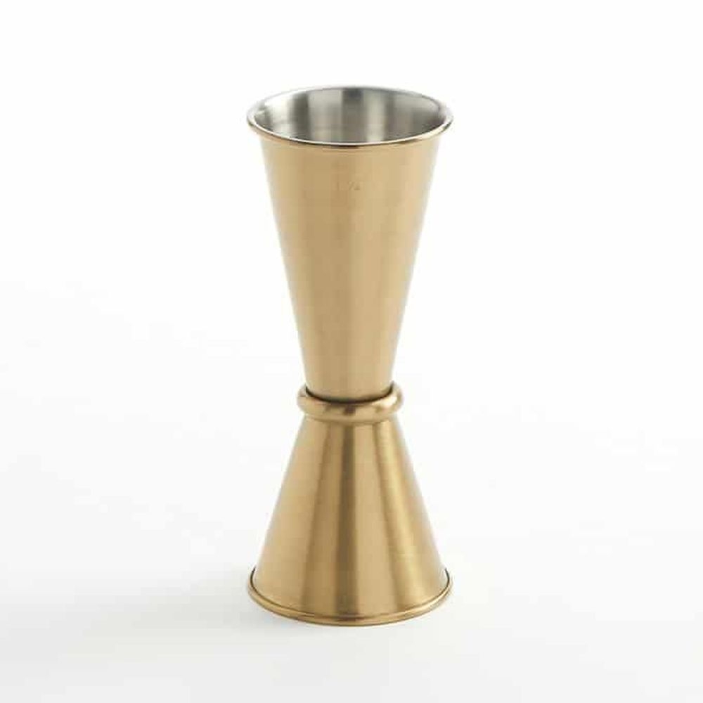 American Metalcraft Gold Brushed Stainless Steel Japanese Style Jigger, 1 x 1 1/2 Ounce