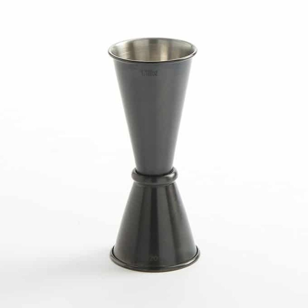 American Metalcraft Black Brushed Stainless Steel Japanese Style Jigger, 1 x 1 1/2 Ounce