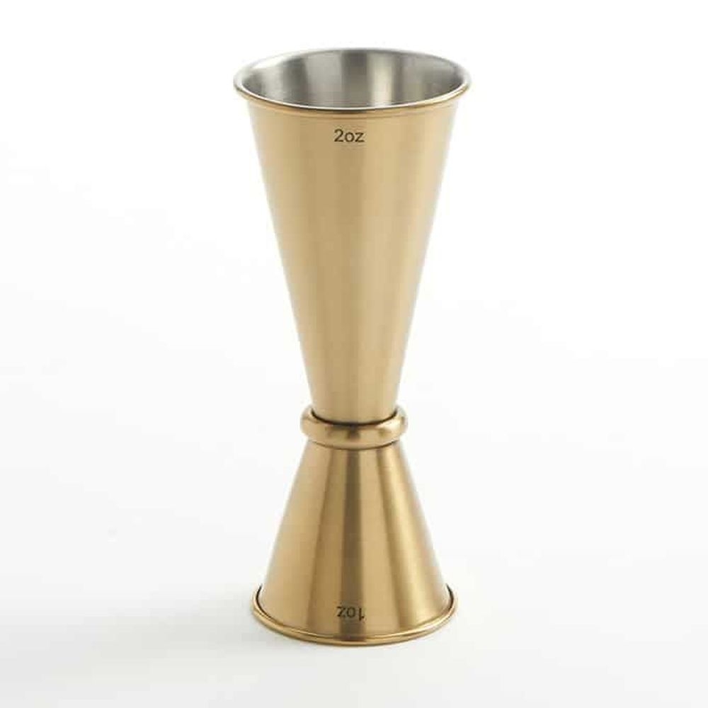 American Metalcraft Gold Brushed Stainless Steel Japanese Style Jigger, 1 x 2 Ounce