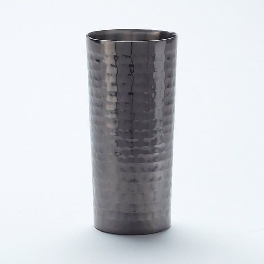 American Metalcraft Black Hammered Stainless Steel 14 Ounce Collins Glass, 2-5/8 Inch Dia. X 6 Inch Height