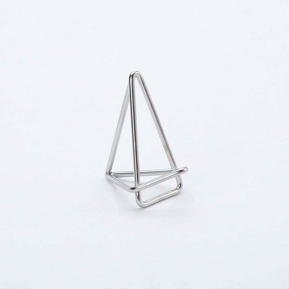 American Metalcraft Silver Geometric Card Holder, 1 3/4 x 1 1/8 x 2 inch