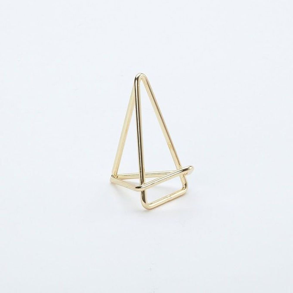 American Metalcraft Gold Geometric Card Holder, 1 3/4 x 1 1/8 x 2 inch