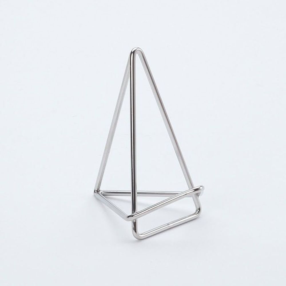 American Metalcraft Silver Geometric Card Holder, 2 5/8 x 1 5/8 x 3 inch