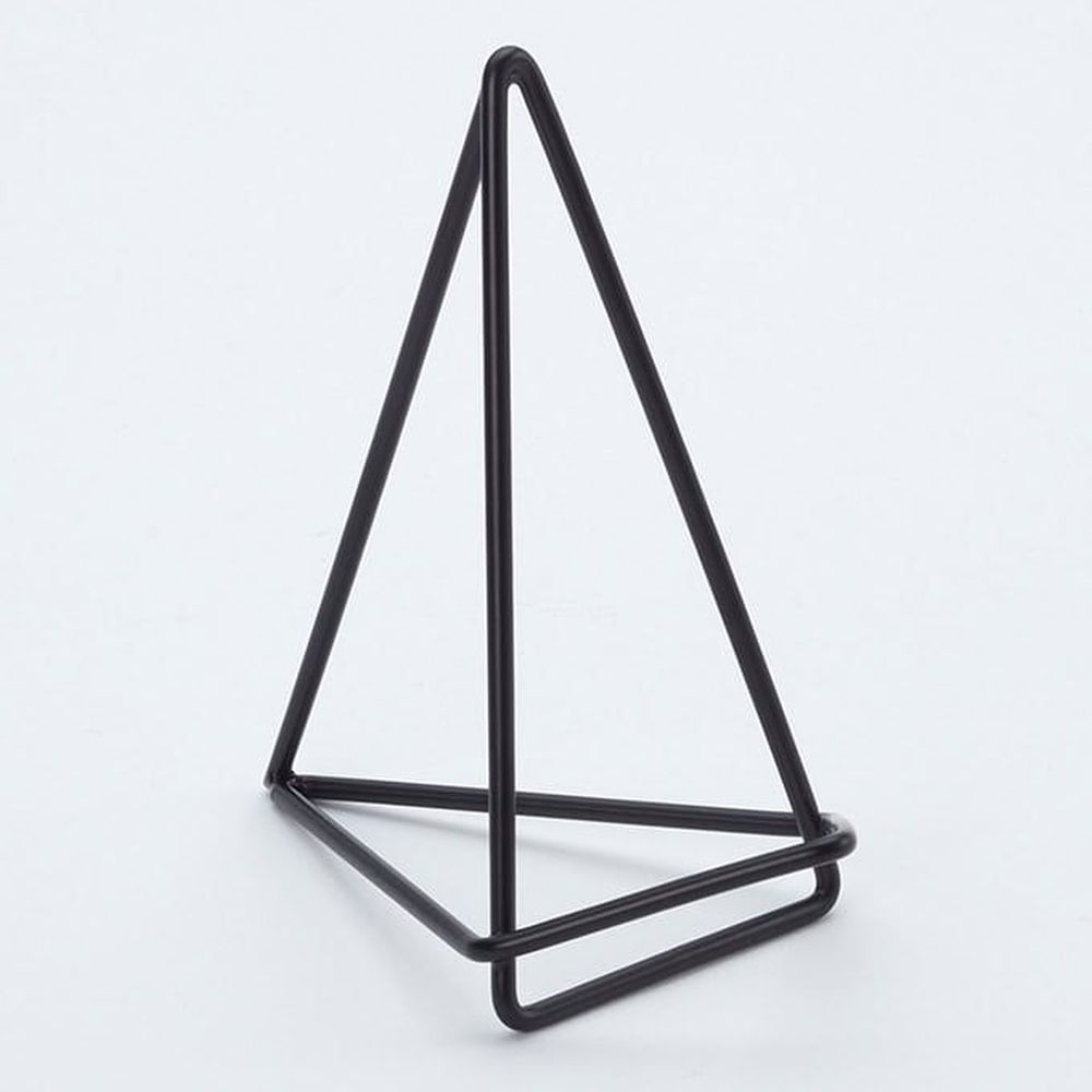 American Metalcraft Black Geometric Card Holder, 3 1/2 x 2 x 4 inch