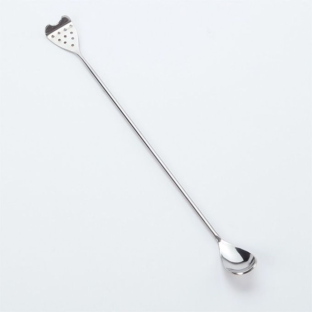 American Metalcraft Stainless Steel Bar Spoon With Strainer, 12 X 1 Inch