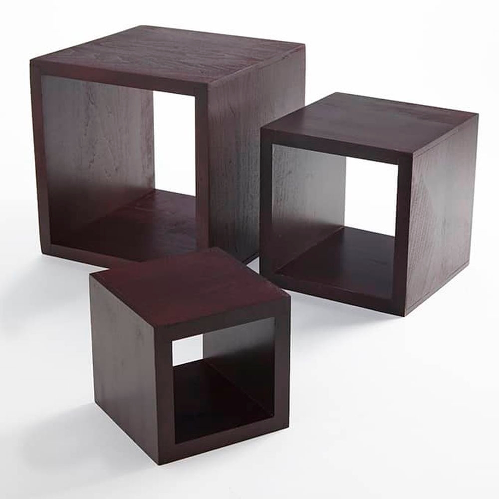 American Metalcraft Wood Riser Set, 5 x 7 x 9 inches-- 1 set