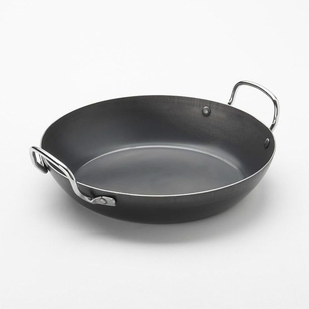 American Metalcraft Black Steel Paella Pan, 52 Ounce