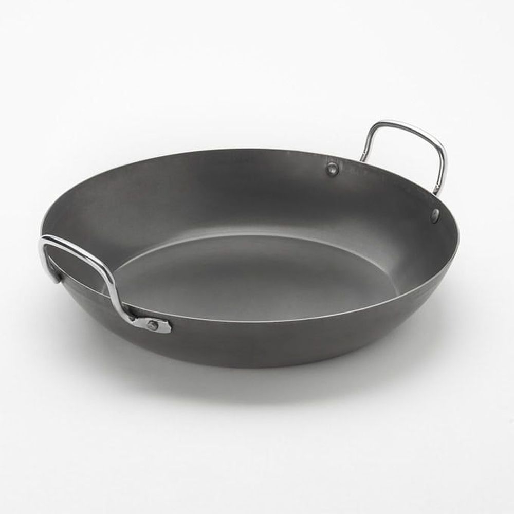 American Metalcraft Black Steel Paella Pan, 82 Ounce