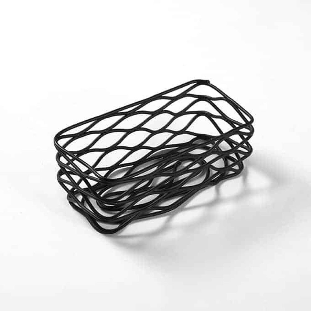 American Metalcraft Black Steel Wire Birdnest Sugar Packet Basket, 4 1/2 X 2 1/4 X 1 3/4 Inch