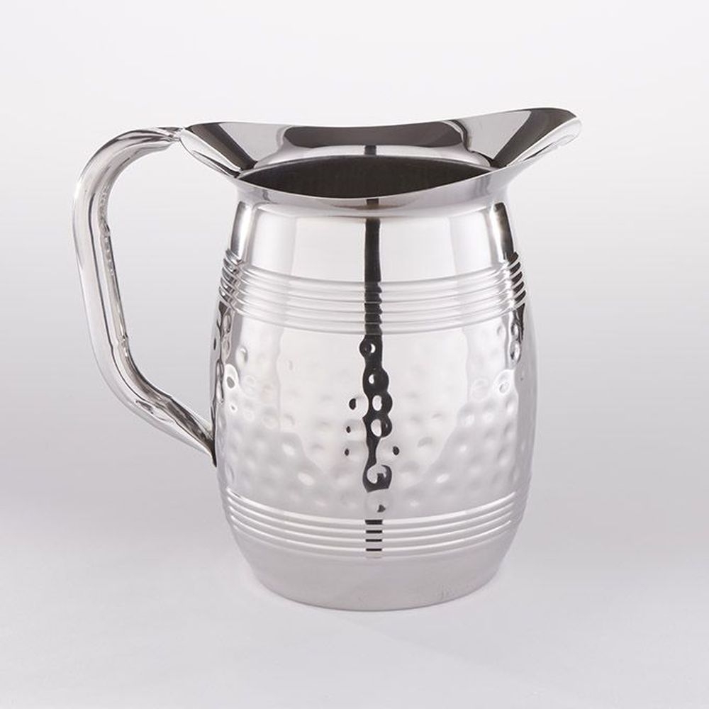 American Metalcraft Hammered Stainless Steel Small Bell Water Pitcher, 68 Ounce Capacity