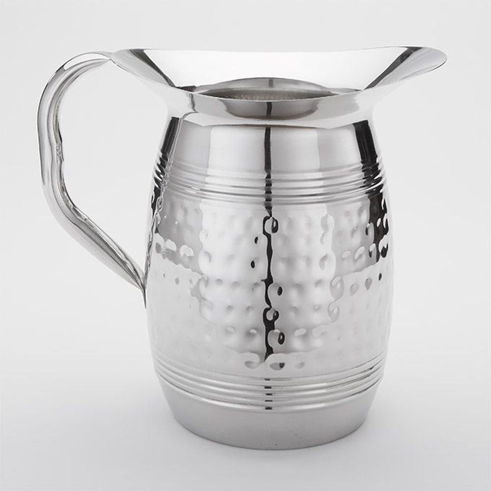 American Metalcraft Hammered Stainless Steel Large Bell Water Pitcher, 100 Ounce Capacity