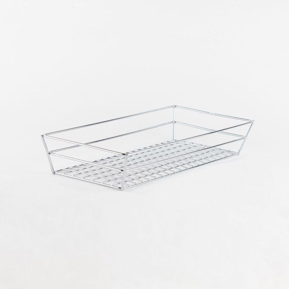 American Metalcraft Silver Steel Rectangular Grid Basket, 13 X 6 X 2 1/2 Inch