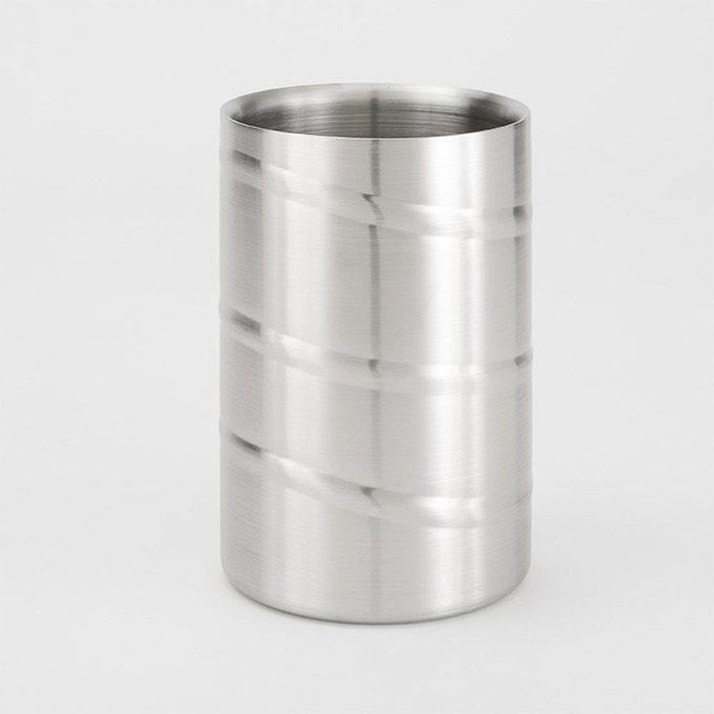 American Metalcraft Stainless Steel Swirl Single Bottle Wine Cooler, 4 1/2 inch Dia x 7 1/4 inch Height