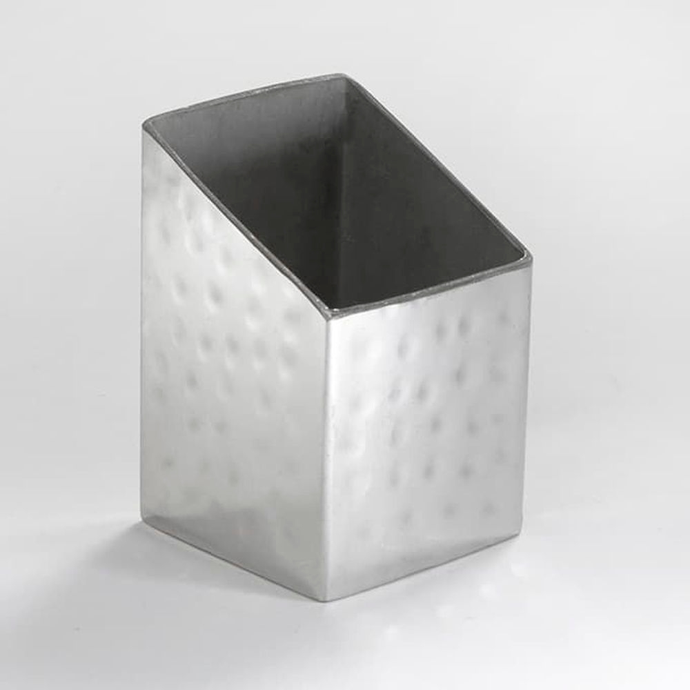 American Metalcraft Stainless Steel Hammered Finish Square Sugar Packet Holder, 2 x 2 x 2 3/4 inch