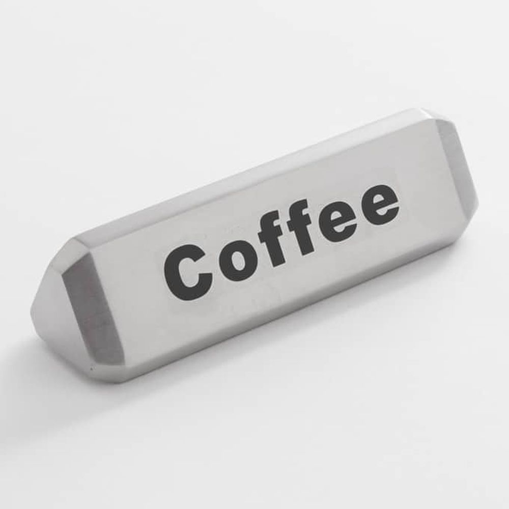 American Metalcraft Stainless Steel Coffee Decaf Hot Water Three Sided Sign, 4 3/4 x 1 1/2 x 1 3/8 inch