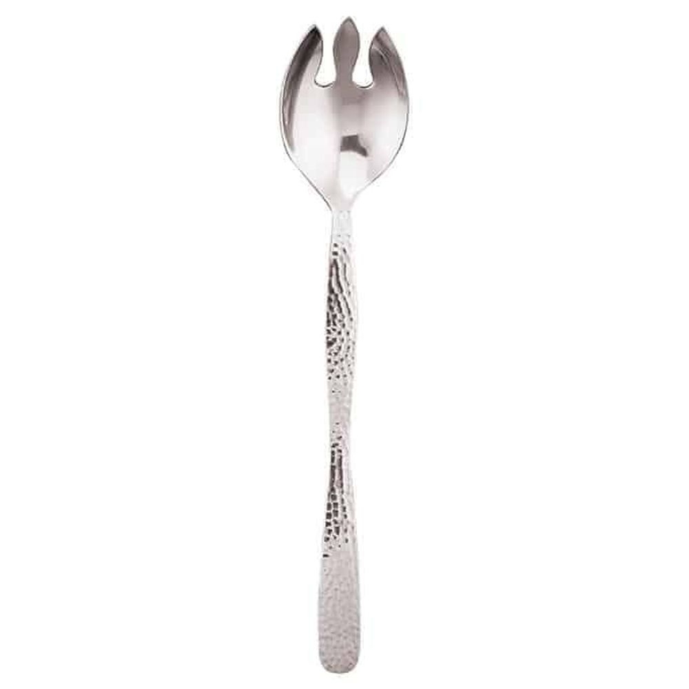 American Metalcraft Stainless Steel Hammered Notched Spoon, 12 inch Length