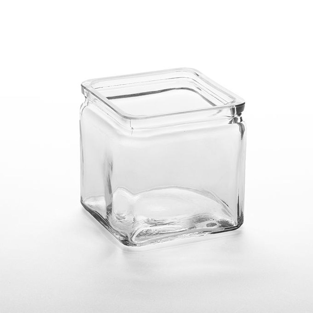 American Metalcraft Square Glass Jar, 24 Ounce