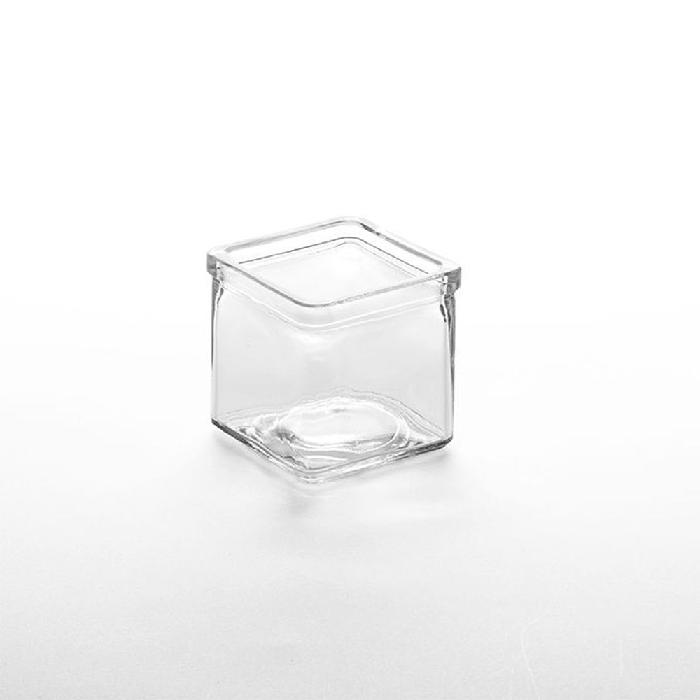 American Metalcraft Square Glass Jar, 6 Ounce