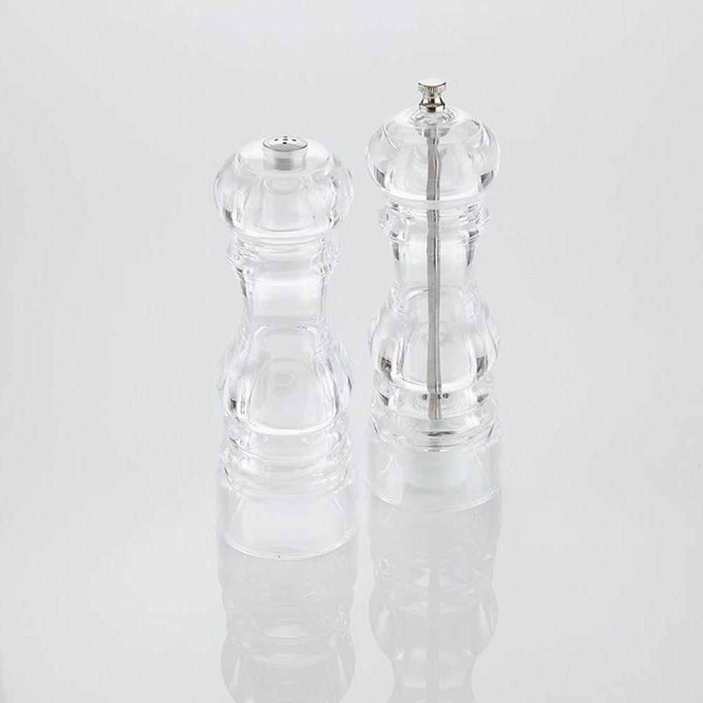 American Metalcraft Acrylic Clear Salt and Pepper Mill Set, 6 inch Height -- 1 set