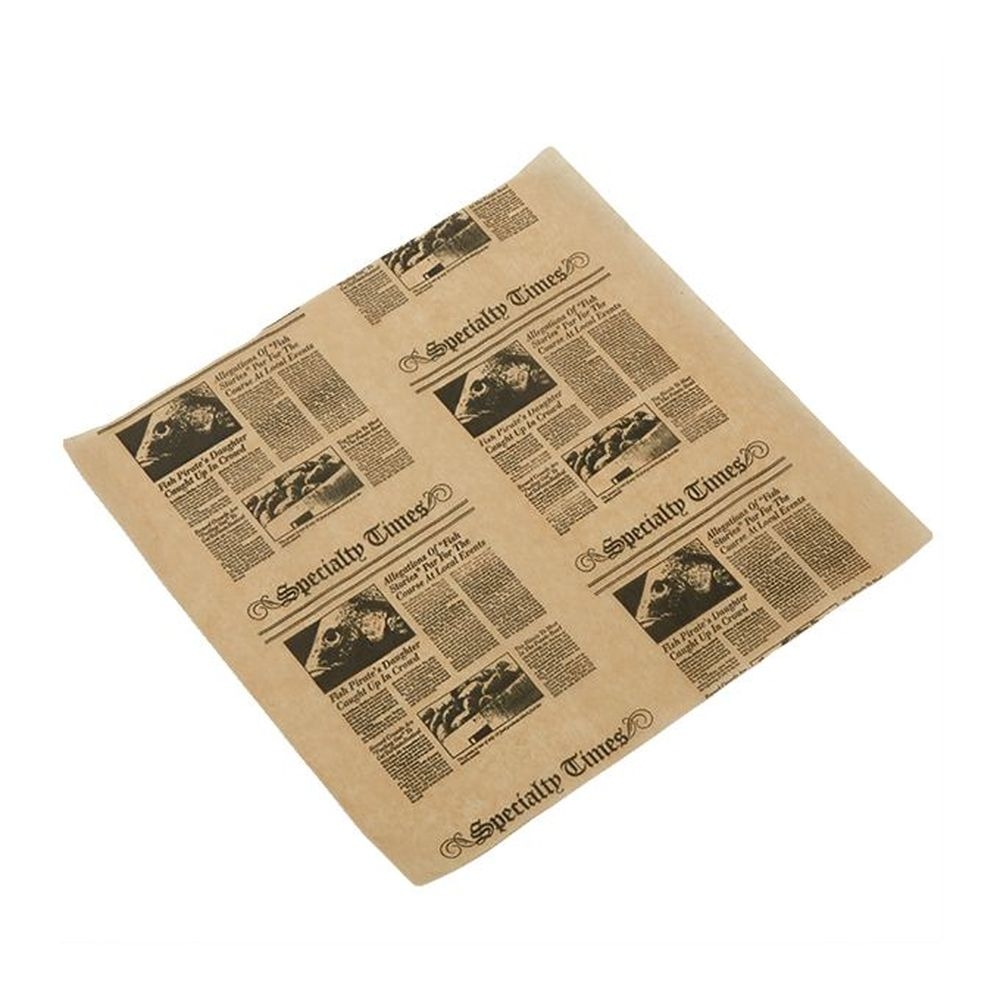 American Metalcraft Natural Newspaper Square Fry Paper, 12 Inch -- 1000 Per Case