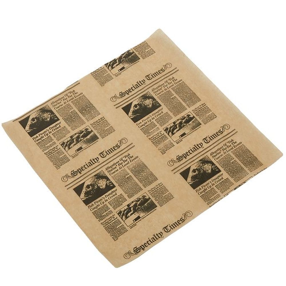 American Metalcraft Natural Newspaper Square Fry Paper, 16 Inch -- 1000 Per Case