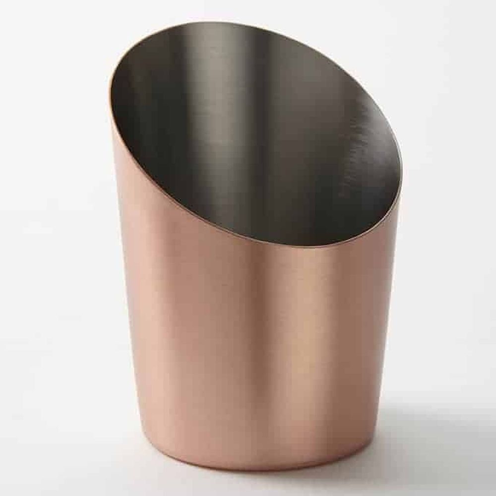 American Metalcraft Copper Satin Angled Fry Cup, 12 Ounce