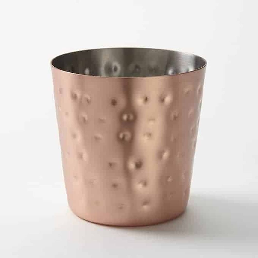 American Metalcraft Copper Hammered Straight Sided Fry Cup, 14 Ounce