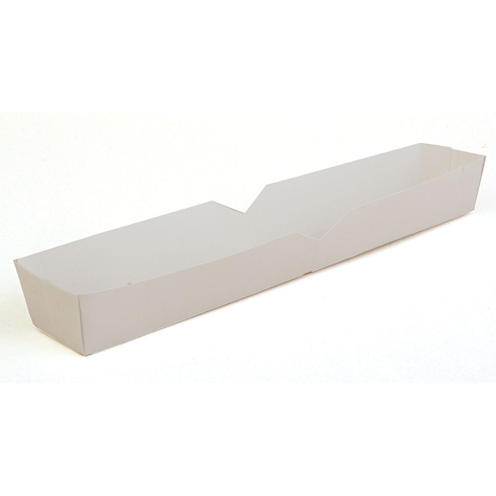 White SBS Paperboard Rectangular Footlong Hot Dog Tray