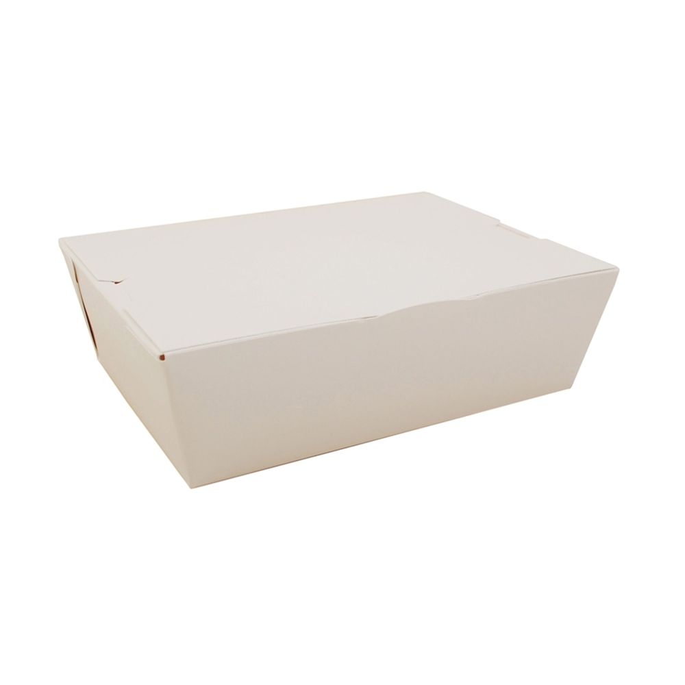 White Paperboard Rectangular No-Leak Container