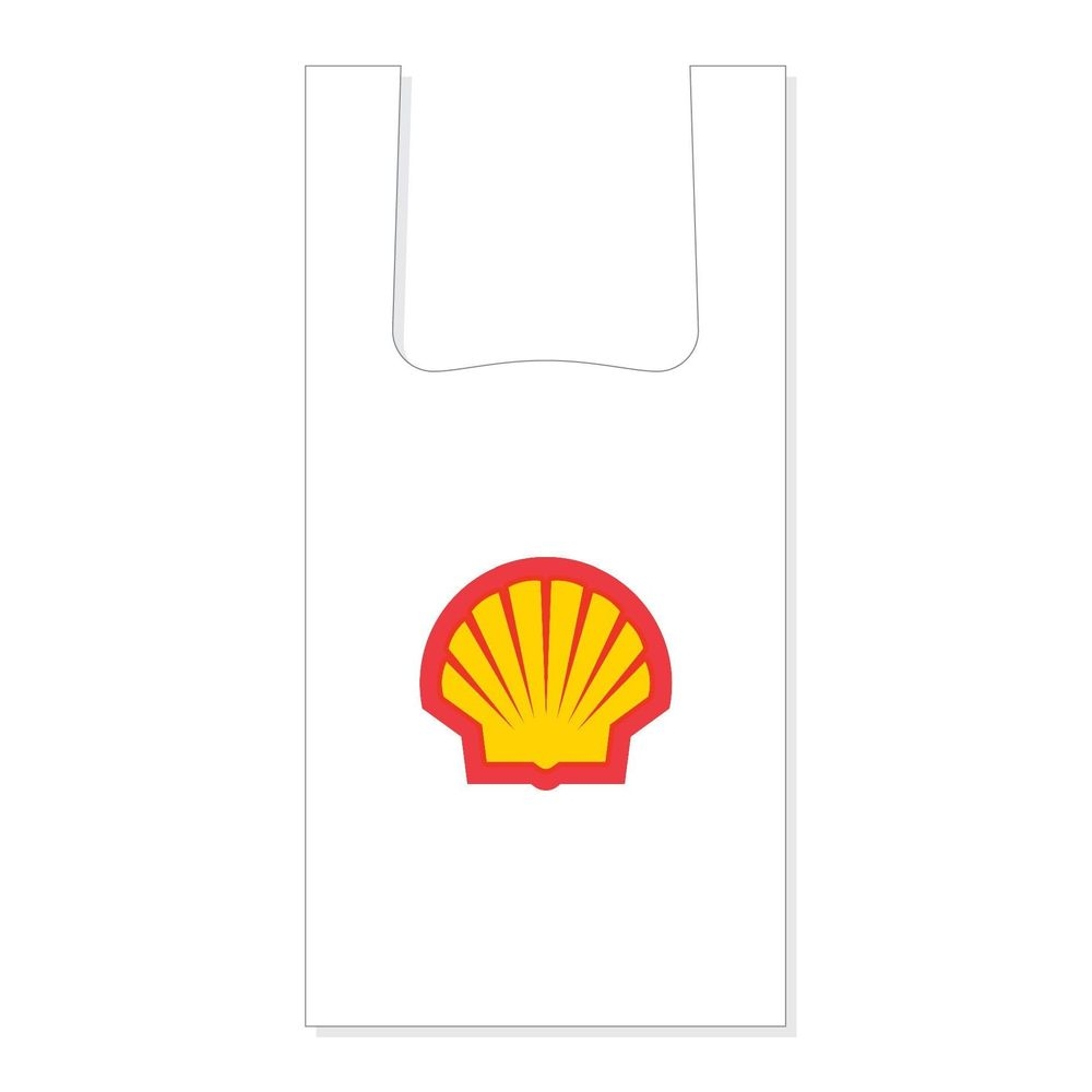 White Large Shell Print T-Shirt Bag