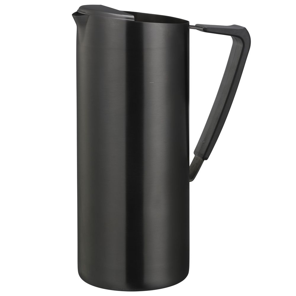 Slim Black Onyx Finish Stainless Water Pitcher with Ice Guard