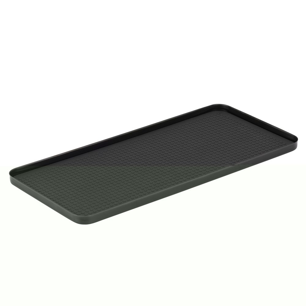 Service Ideas Modern Edge Black Onyx Finish Rectangle Cocktail Serving Tray, 11 X 5 Inch