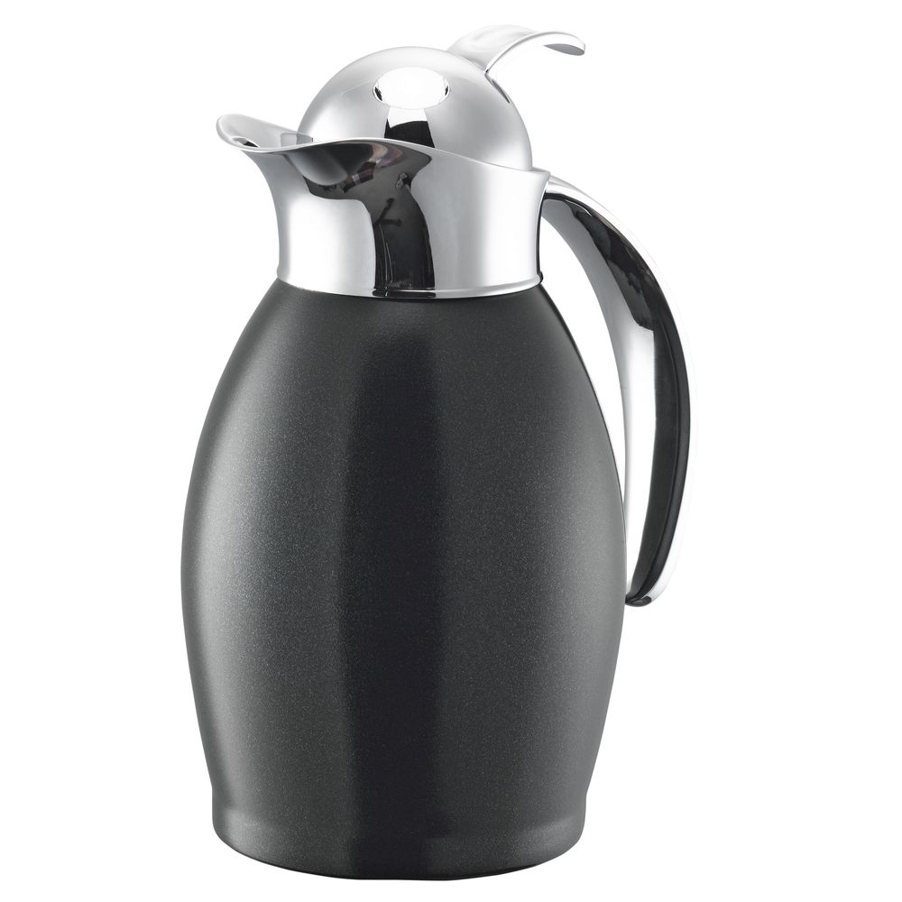 Nicollet Series Radiant Black Finish Stainless Vacuum Insulated Carafe with Push Button Lid 0.6 Liter Capacity