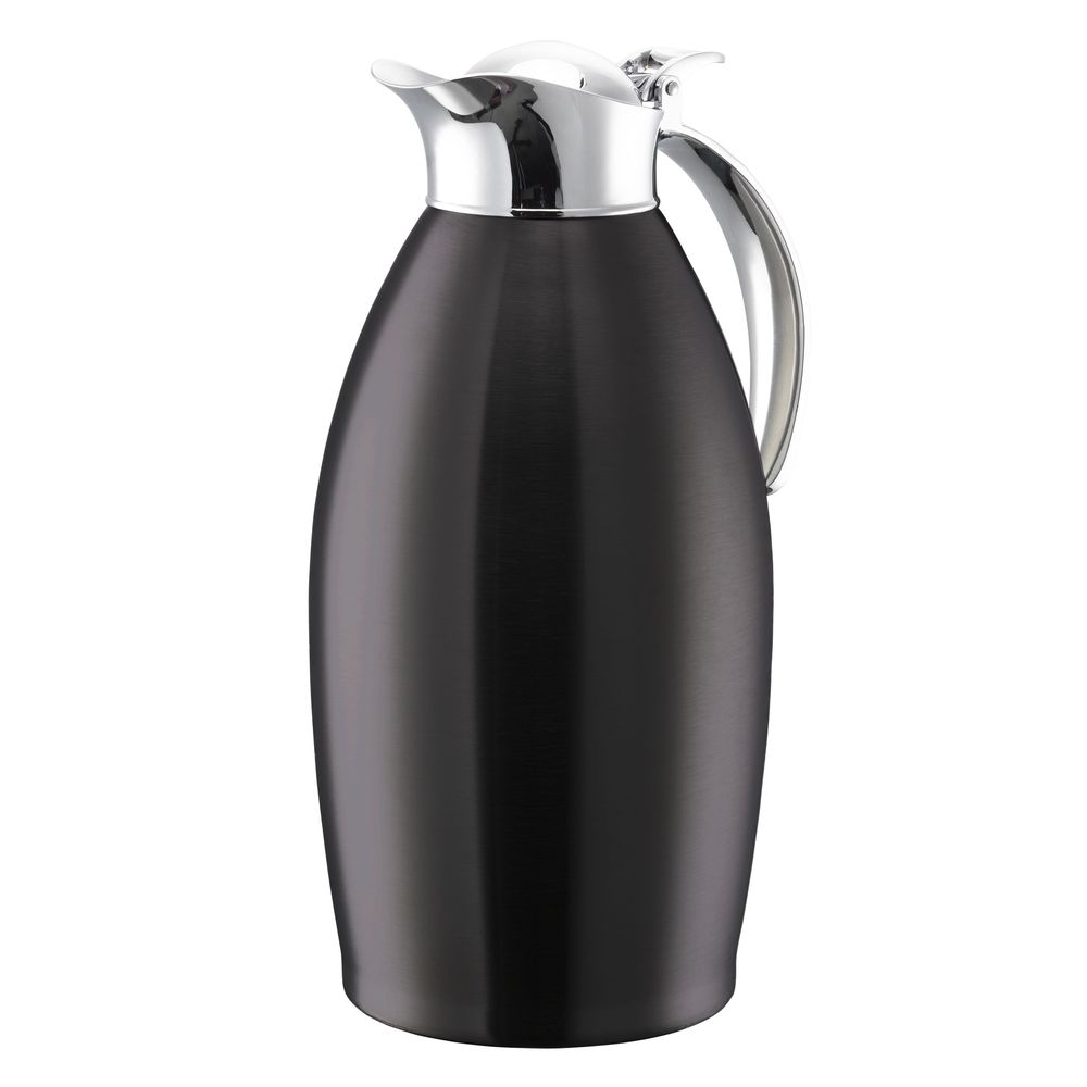 Service Ideas Nicollet Series Black Onyx Finish Stainless Vacuum Insulated Carafe With Flip-top Lid, 1.5 Liter Capacity
