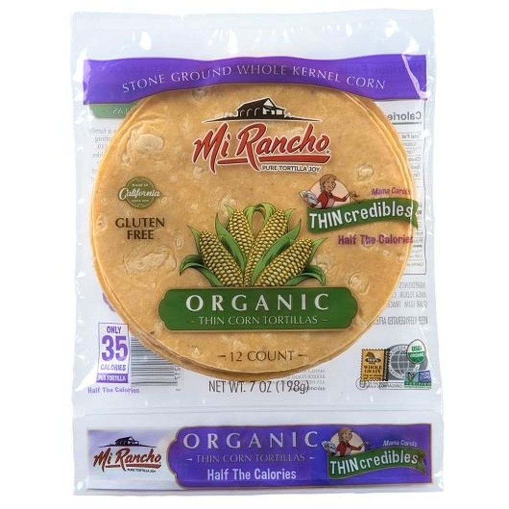 Organic Thin Yellow Corn Tortilla
