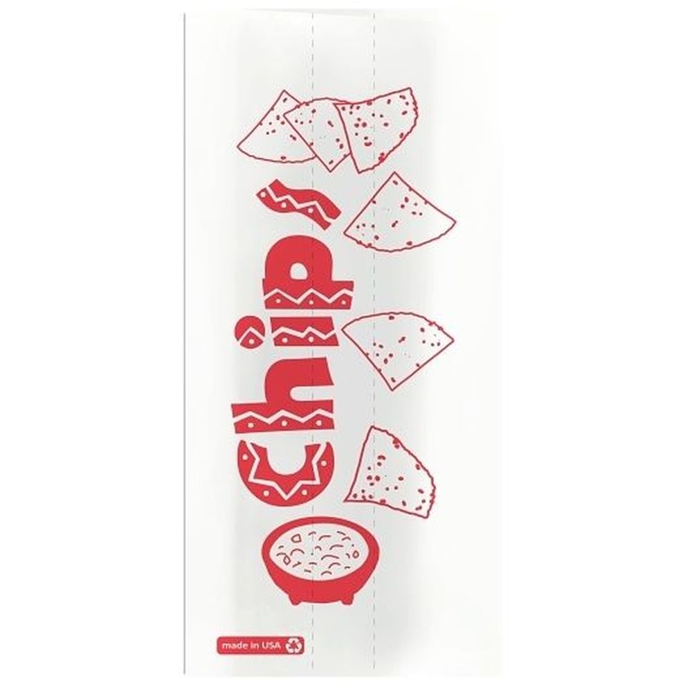 6 x 5 x 17 inch Clear Plastic Printed Chip Bag