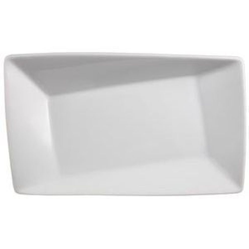 Porcelain White 8 1/2 x 5 inch High Profile Twist Plate