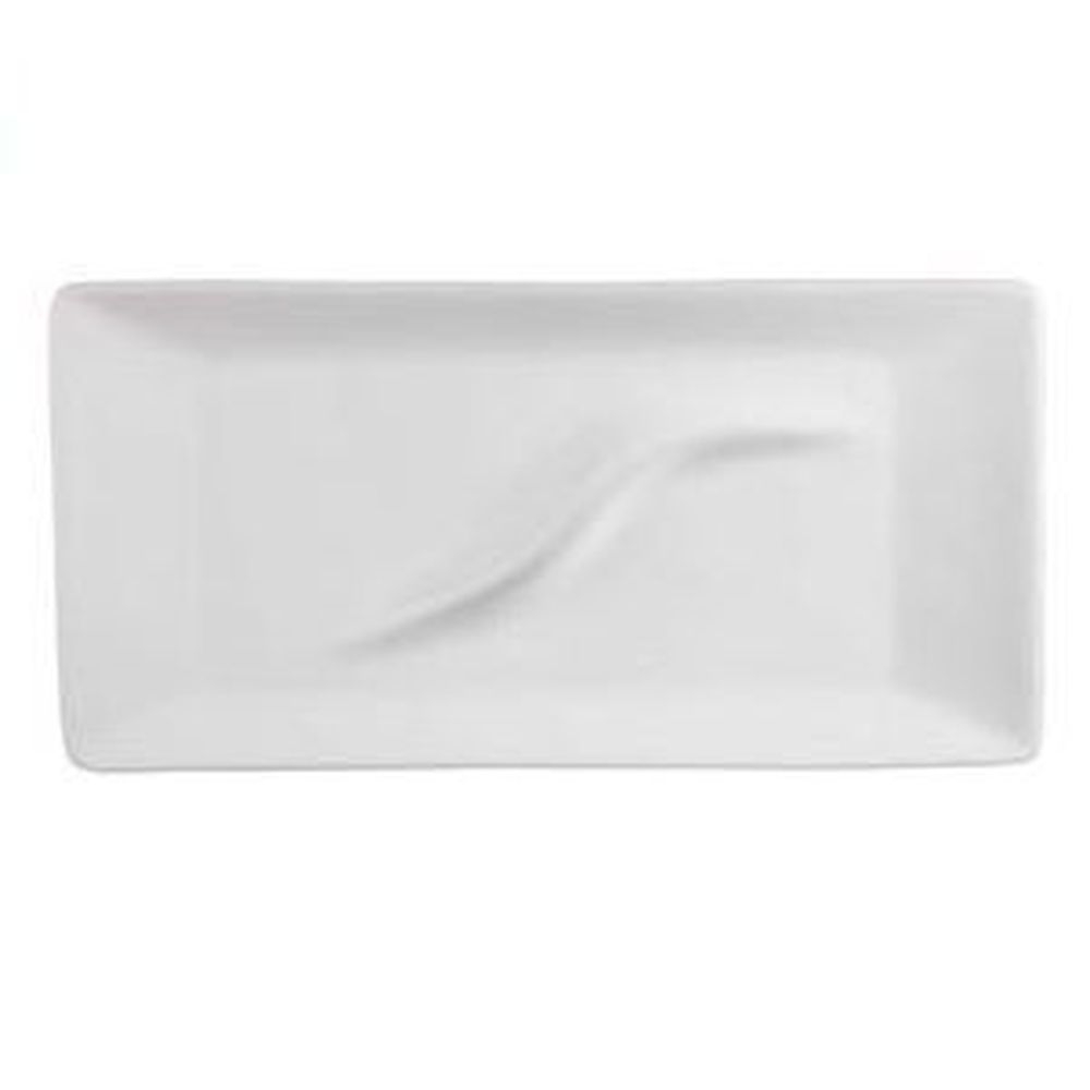Porcelain White 9 1/4 x 4 1/2 inch Wave Plate