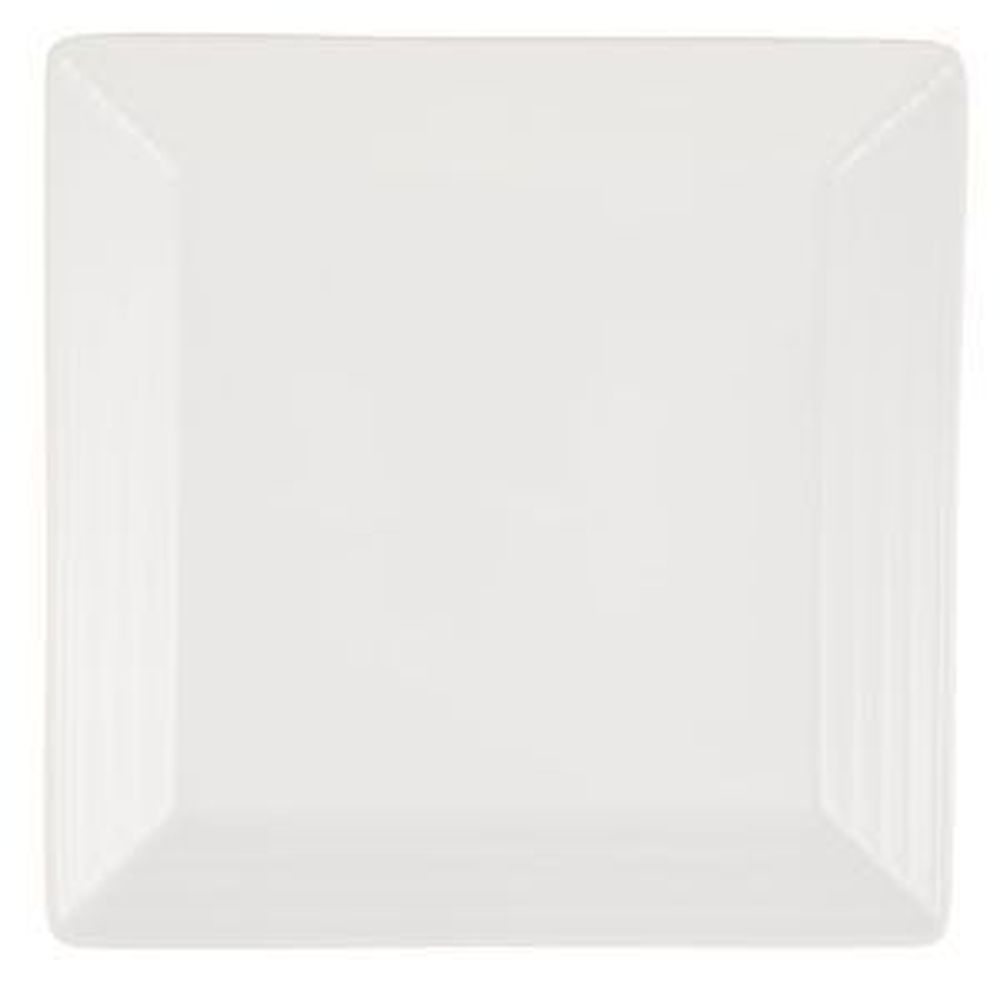 Porcelain Bright 9.5 inch White Square Plate