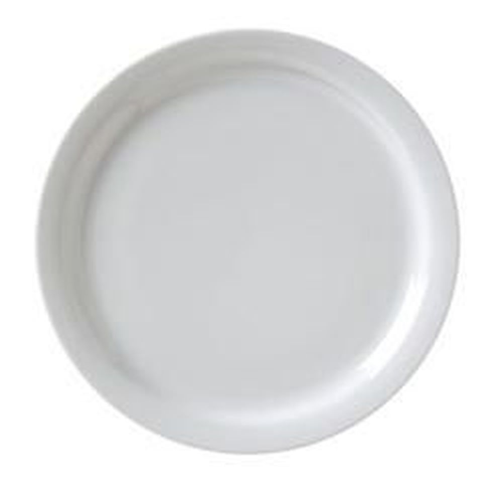 Porcelain White 9 inch Narrow Rim Plate