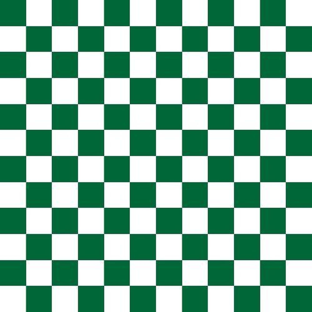 Green White Check Dry Wax Basket Liner Sheet