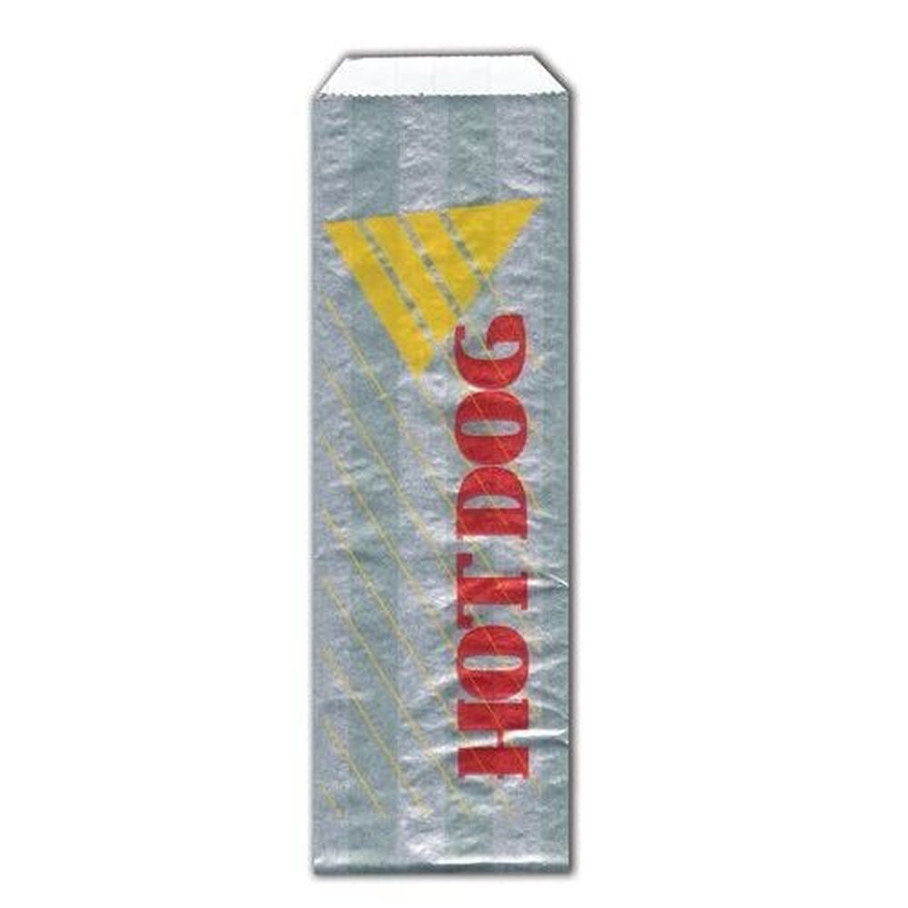 Mcnairn Hot Dog Print Foil Laminated Bag, 3 X 2 X 9 Inch -- 1000 Per Case